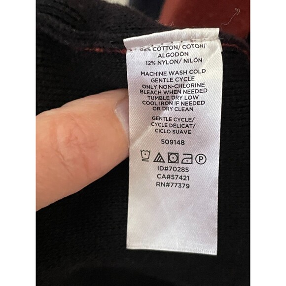 Ann Taylor Women’s Colorblock Open Front Cardigan Sweater Size M Rust Navy Black - Picture 7 of 7